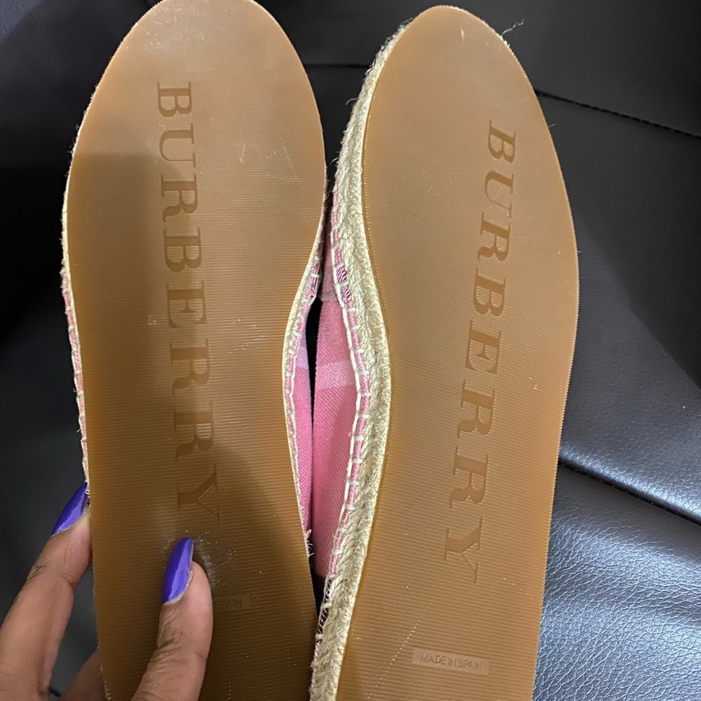 Pink Burberry Flat espadrille authentic Housecheck - Picture 5 of 8